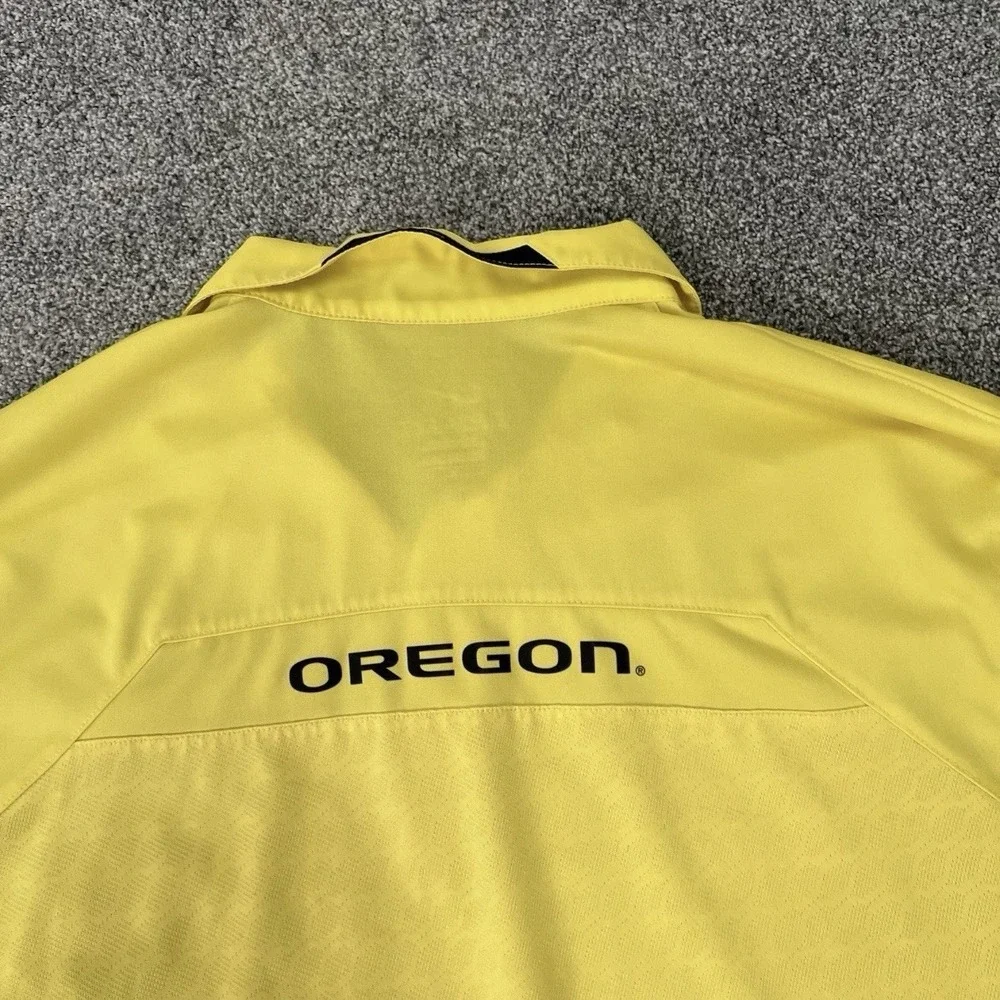 Nike Oregon Ducks Dri Fit Polo Shirt Yellow Mens Medium Athletic Golf Tee